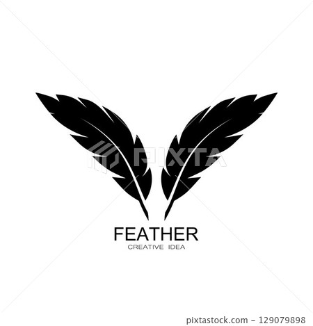 Feather logo vector template Feather logo vector template 129079898