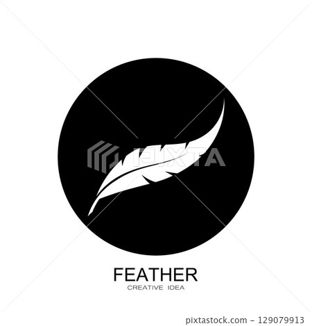 Feather logo vector template Feather logo vector template 129079913