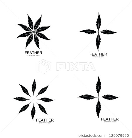 Feather logo vector template 129079930