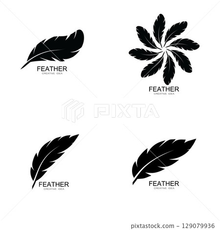 Feather logo vector template 129079936