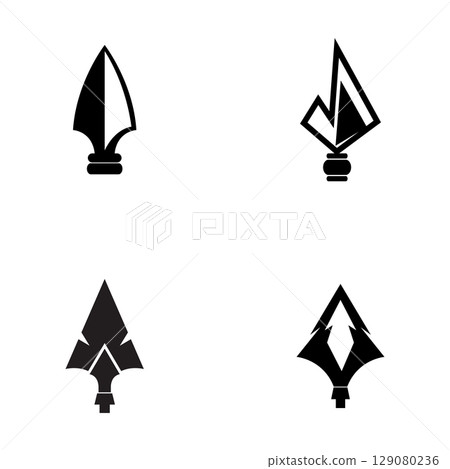 Spear vector illustration icon symbol Spear vector illustration icon symbol 129080236