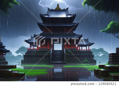 Rainy Ruins (Pixel Art Style) Rainy Ruins (Pixel Art Style) 129080421