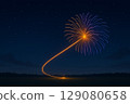 Fireworks that draw a spiral trajectory 129080658
