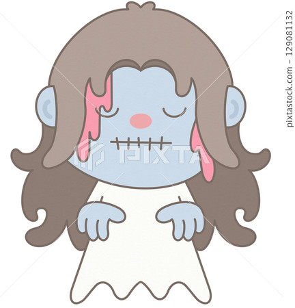 Happy Halloween cute girl in ghost fancy fashion costume 129081132