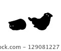 簡單的貓插畫_放鬆_黑貓 129081227