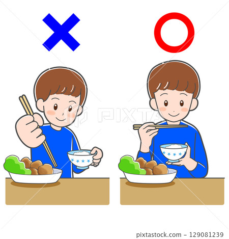 Dining etiquette: How to hold chopsticks and bowls Dining etiquette: How to hold chopsticks and bowls 129081239