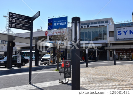 Nagano Prefecture, JR Matsumoto Station Castle Gate (East Exit) and the station front 129081421