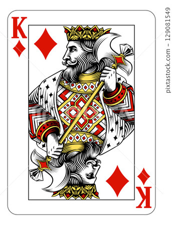 King of Diamonds Design from Deck of Playing Cards 129081549