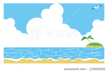 夏日海洋和沙灘 129082005