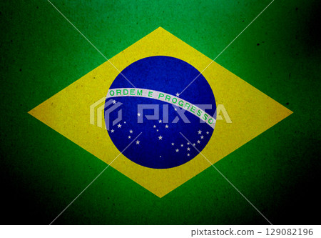 Flag of Brazil on a paper Flag of Brazil on a paper 129082196