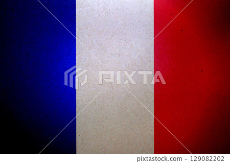 Flag of France on a paper 129082202