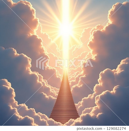 陽光照射的雲彩與天空 陽光照射的雲彩與天空 129082274