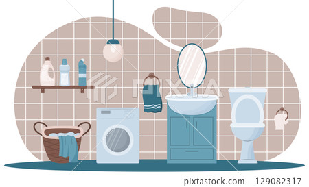 bathroom interior illustration 129082317