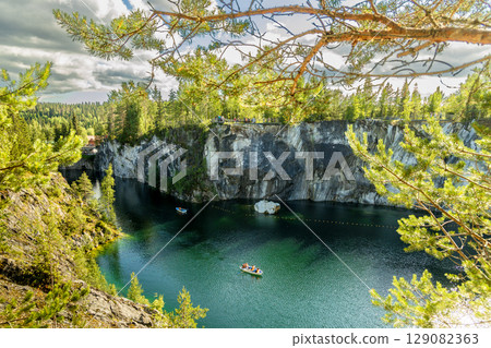 Landscape of the mountain park Ruskeala in the Republic of Karelia Landscape of the mountain park Ruskeala in the Republic of Karelia 129082363