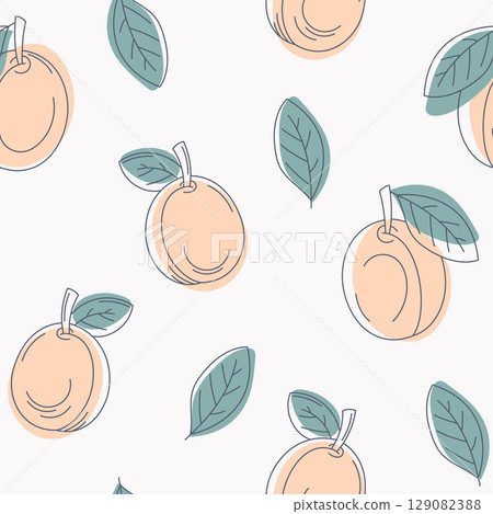 apricots seamless pattern apricots seamless pattern 129082388