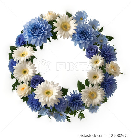 Beautiful flower wreath 129082673