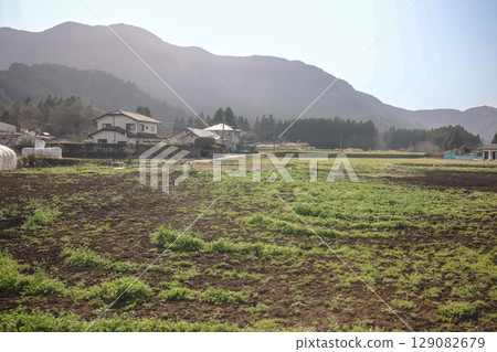 March 25 2025 Peaceful Urban Landscape with a River and Surrounding Architecture, Japan 129082679