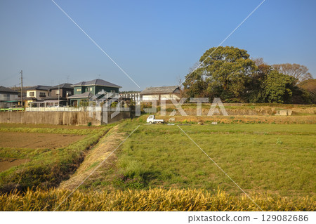 March 25 2025 Peaceful Urban Landscape with a River and Surrounding Architecture, Japan 129082686