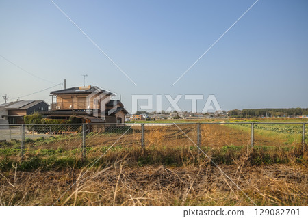 March 25 2025 Peaceful Urban Landscape with a River and Surrounding Architecture, Japan 129082701