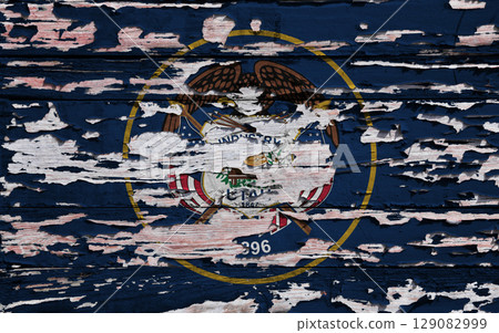 Flag of Utah painted on a board 129082999