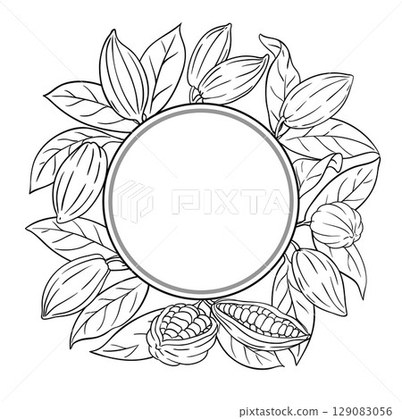 Cocoa Branch Outline Round Frame Cocoa Branch Outline Round Frame 129083056