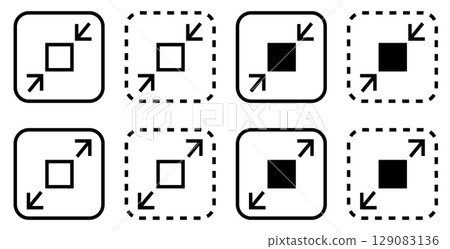 Size enlargement/reduction icon illustration set 129083136