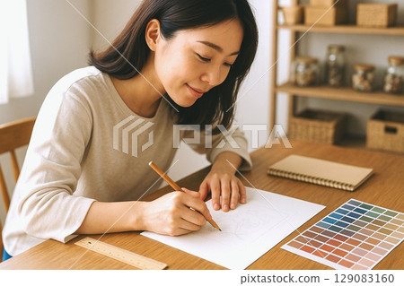 Handmade artist production scene and product photography, accessory production and sales preparation image material Handmade artist production scene and product photography, accessory production and sales preparation image material 129083160