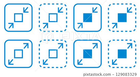 Size enlargement/reduction icon illustration set 129083329