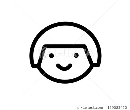 Bobbed hair girl icon Bobbed hair girl icon 129083450