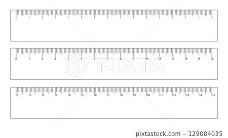 簡單的15厘米尺子向量插圖集 簡單的15厘米尺子向量插圖集 129084035