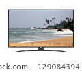 Smart tv with tropical beach on screen 129084394