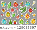 cute festive christmas sticker set 129085397