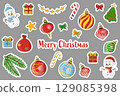 cute festive christmas sticker set 129085398