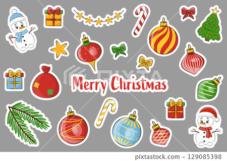 cute festive christmas sticker set cute festive christmas sticker set 129085398