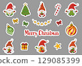 cute festive christmas sticker set 129085399