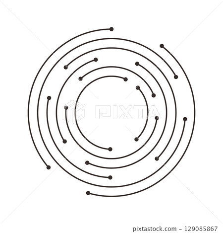 Circuit board circle line dots connection. Motherboard electronic technology data, electrical board, cpu. Programming science, computer system elements Circuit board circle line dots connection. Motherboard electronic technology data, electrical board, cpu. Programming science, computer system elements 129085867