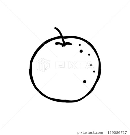 Pear illustration (black and white) 129086717
