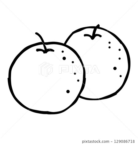 Illustration of two pears (black and white) 129086718