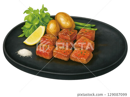 多汁牛排拼盤（黑盤） 129087099