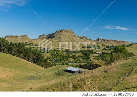 Te Mata Peak as seen from Mount Erin Lookout in Hawke's Bay, New Zealand Te Mata Peak as seen from Mount Erin Lookout in Hawke's Bay, New Zealand 129087790