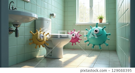 DNA strand with vibrant molecules, encased in lipid, hovers above a palm symbolizing genomic breakthroughs 129088395