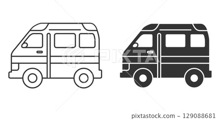 Ambulance monochrome icon Ambulance monochrome icon 129088681