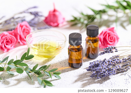 Aroma oils: rose, eucalyptus, lavender Aroma oils: rose, eucalyptus, lavender 129089627