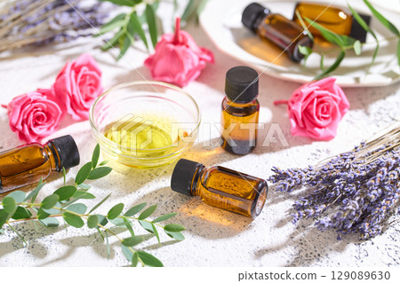 Aroma oils: rose, eucalyptus, lavender 129089630