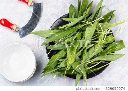 Ramps, green wild leeks. Ramps, green wild leeks. 129090074