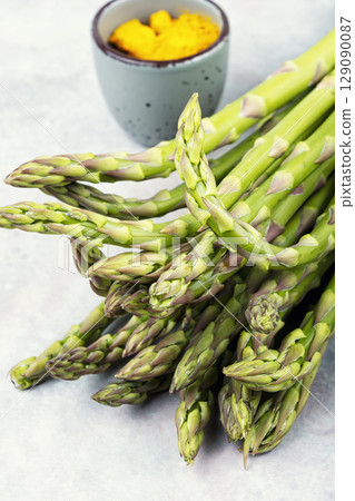 Delicious plate of asparagus. Delicious plate of asparagus. 129090087