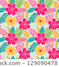 Seamless floral pattern  of flower and leaves background 129090478