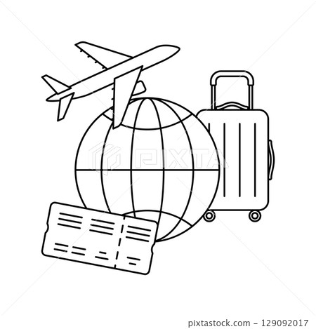 Airplane transportation icon. Air travel and tourism item. Airplane transportation icon. Air travel and tourism item. 129092017