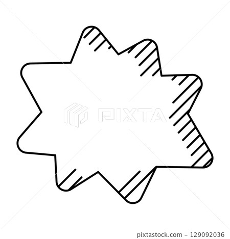 Speech bubble in line art style. Decorative abstract background. 129092036