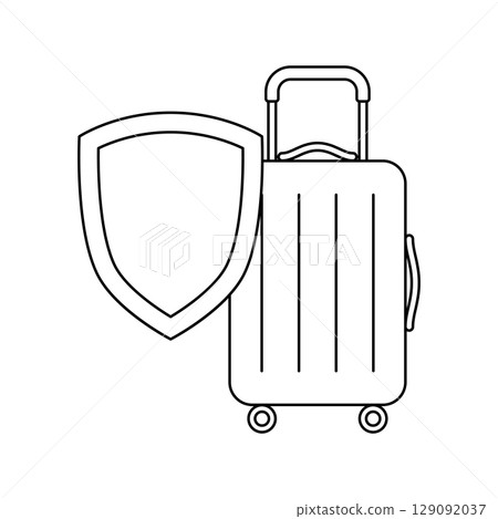 Luggage insurance icon. Air travel and tourism item. Luggage insurance icon. Air travel and tourism item. 129092037